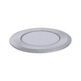 Round LED recessed panel in brushed silver aluminum for energy-efficient lighting solutions