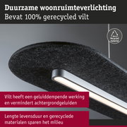 Duurzame woonruimteverlichting van zwart 100% gerecycled vilt met energiezuinige LED-verlichting
