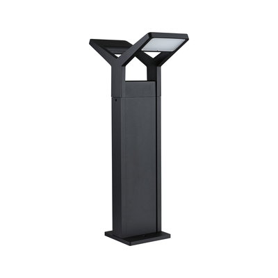 Borne extérieure moderne en aluminium noir avec lumière LED pour éclairage de jardin et chemin