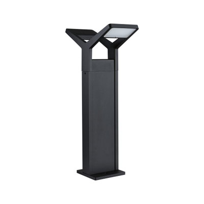 Moderner schwarzer Aluminium-Außenpoller mit LED-Leuchte für Garten- und Wegbeleuchtung