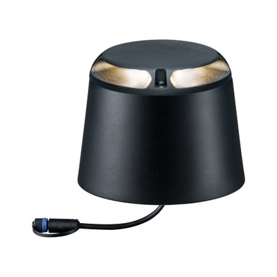 Schwarze LED-Außenwandleuchte aus Metall mit Kabelanschluss für Gartenbeleuchtung