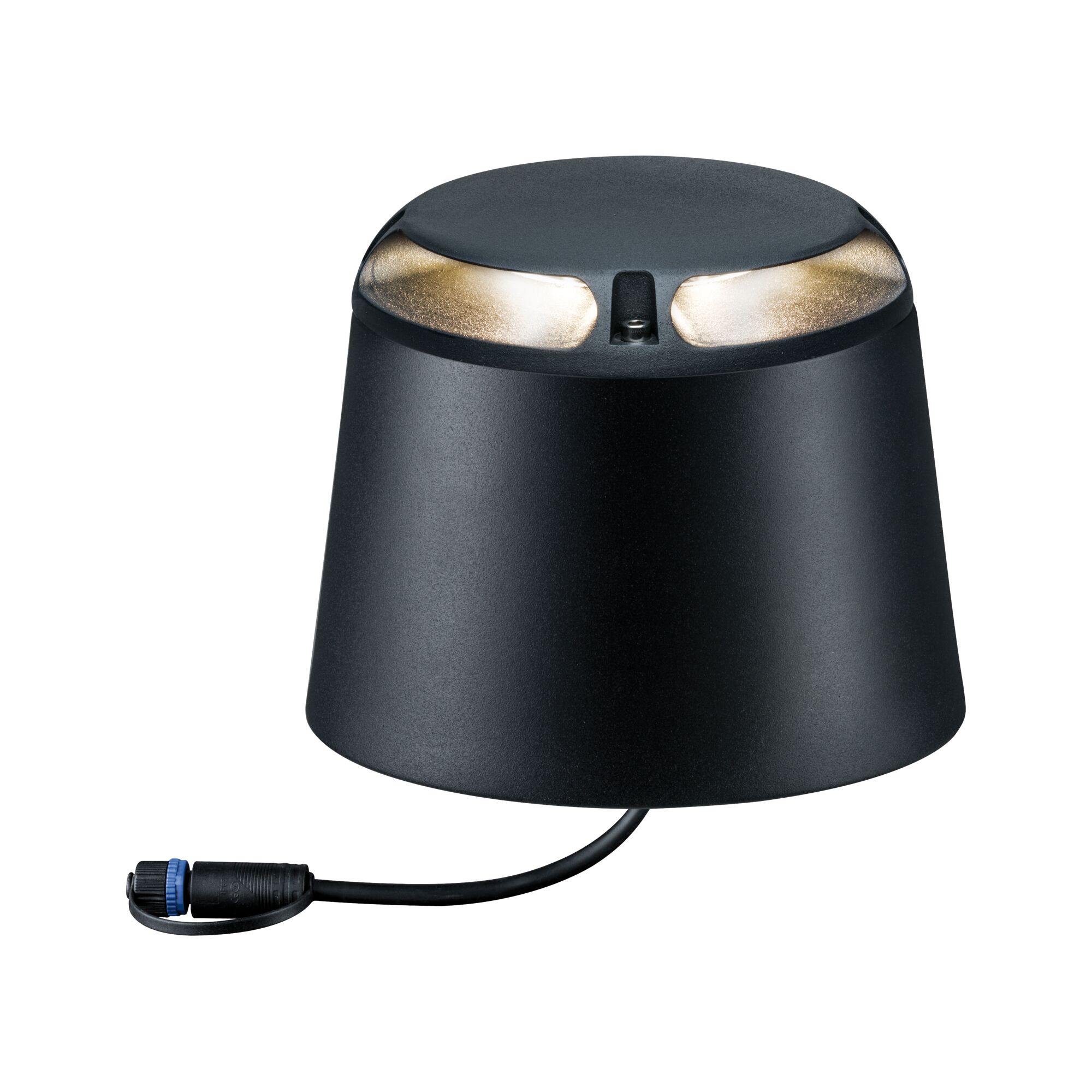 Black metal LED outdoor wall light with cable connection for garden lighting