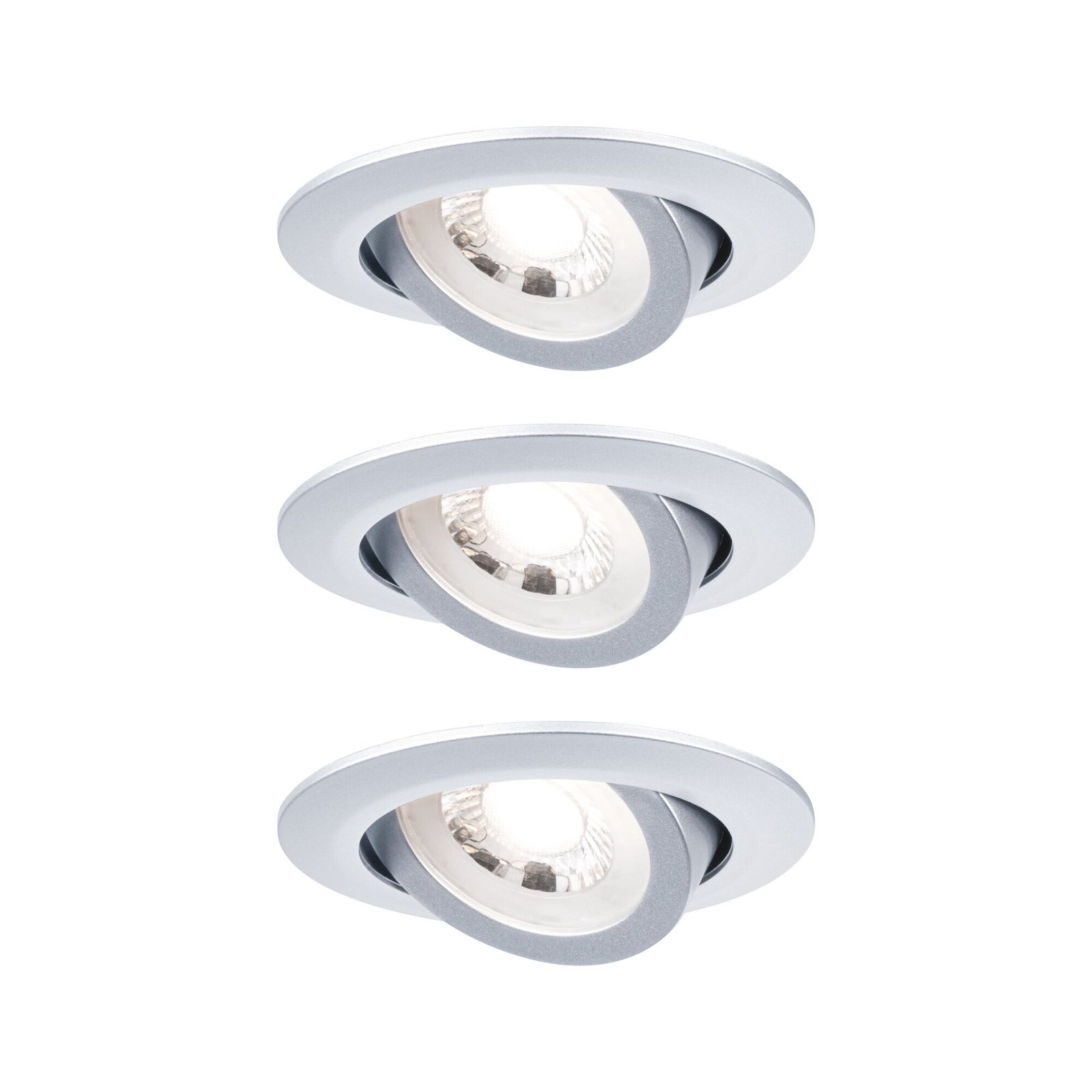 LED Recessed luminaire 3-Step-Dim Swivelling round 82mm 70° 3x4,8W 3x450lm 230V dimmable 3000K Chrome matt