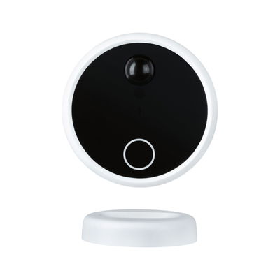 Round white motion sensor with black detection unit for smart lighting control