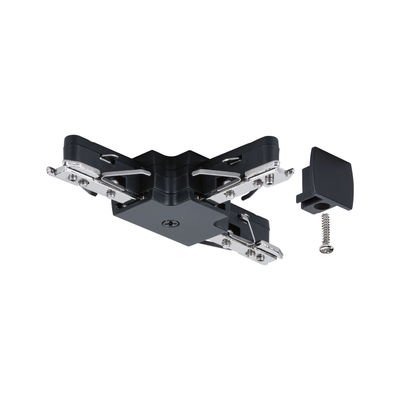 Connecteur noir en plastique et métal avec vis pour systèmes d'éclairage sur rail modulaires