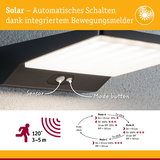 Schwarze Solar-Wandleuchte mit integriertem Bewegungsmelder und automatischem Schalten für Außenbereiche