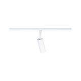 Witte metalen LED-spot op railsysteem voor flexibele binnenverlichting