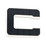 Modern C-shaped black LED ceiling light with warm white illumination for living spaces