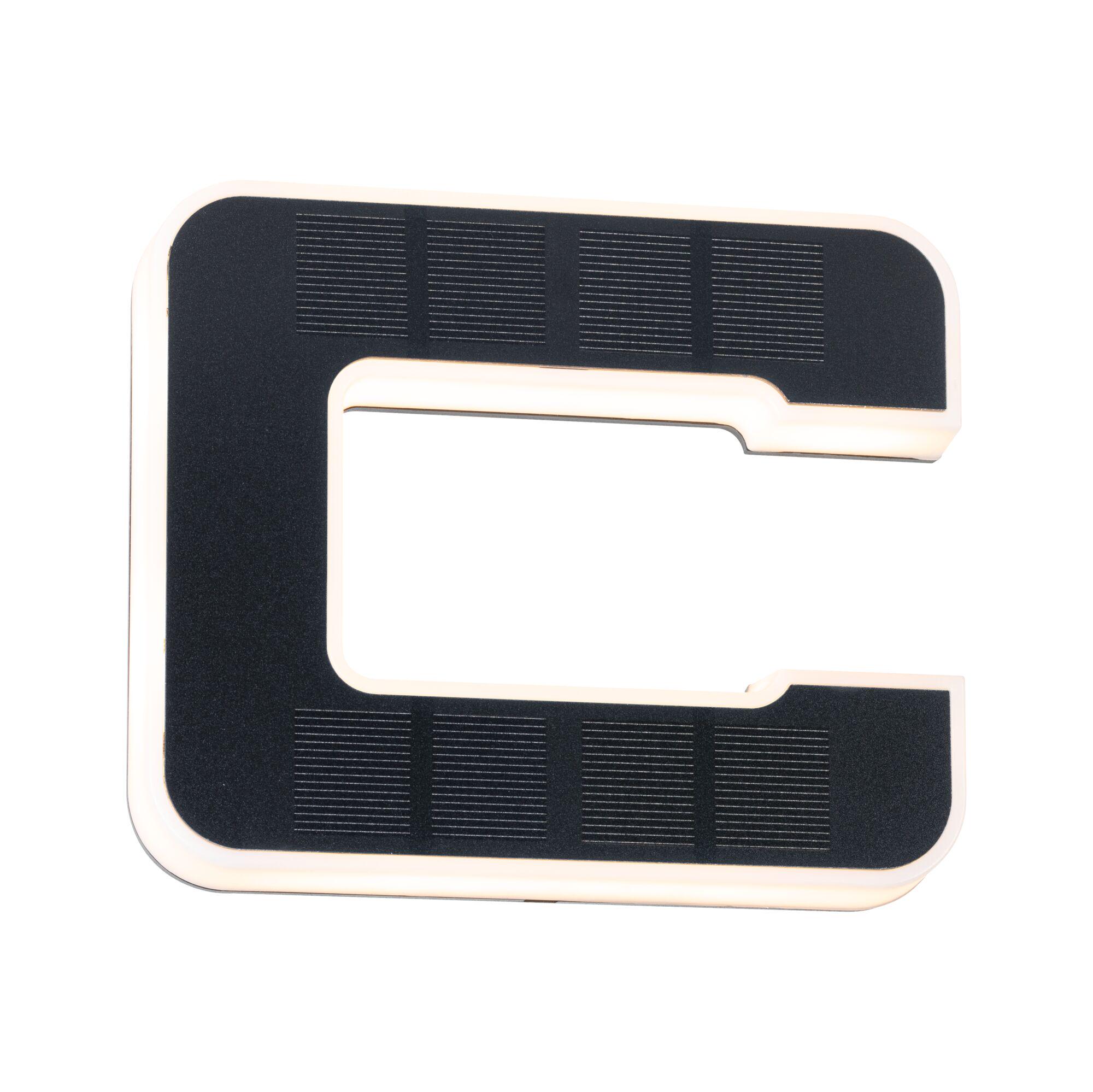 Black LED light panel with white frame and rectangular cutout, modern lighting design