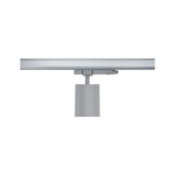 Modern grey metal LED spotlight on track system for flexible indoor lighting solutions
