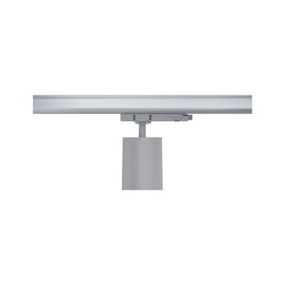 Modern grey metal LED spotlight on track system for flexible indoor lighting solutions
