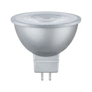 Silver LED lamp with GU5.3 base made of aluminum for energy-efficient lighting