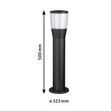 Lampe extérieure noire en métal avec abat-jour plastique transparent, 500 mm de hauteur, éclairage de jardin moderne
