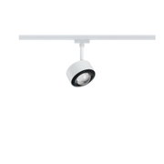Projecteur LED moderne blanc en métal avec anneau de ventilateur noir pour éclairage réglable