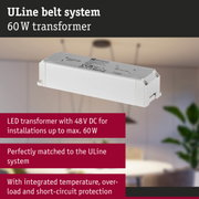 White LED transformer 48V DC 60W for ULine lighting system with integrated temperature and overload protection