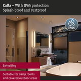 Calla bathroom light with IP65 splash-proof and rustproof protection, ideal for damp rooms and covered outdoor spaces