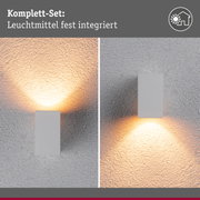 LED Wandleuchte Flame insektenfreundlich IP44 eckig 58x103mm 2200K 4W 265lm 230V 75° Weiß Metall
