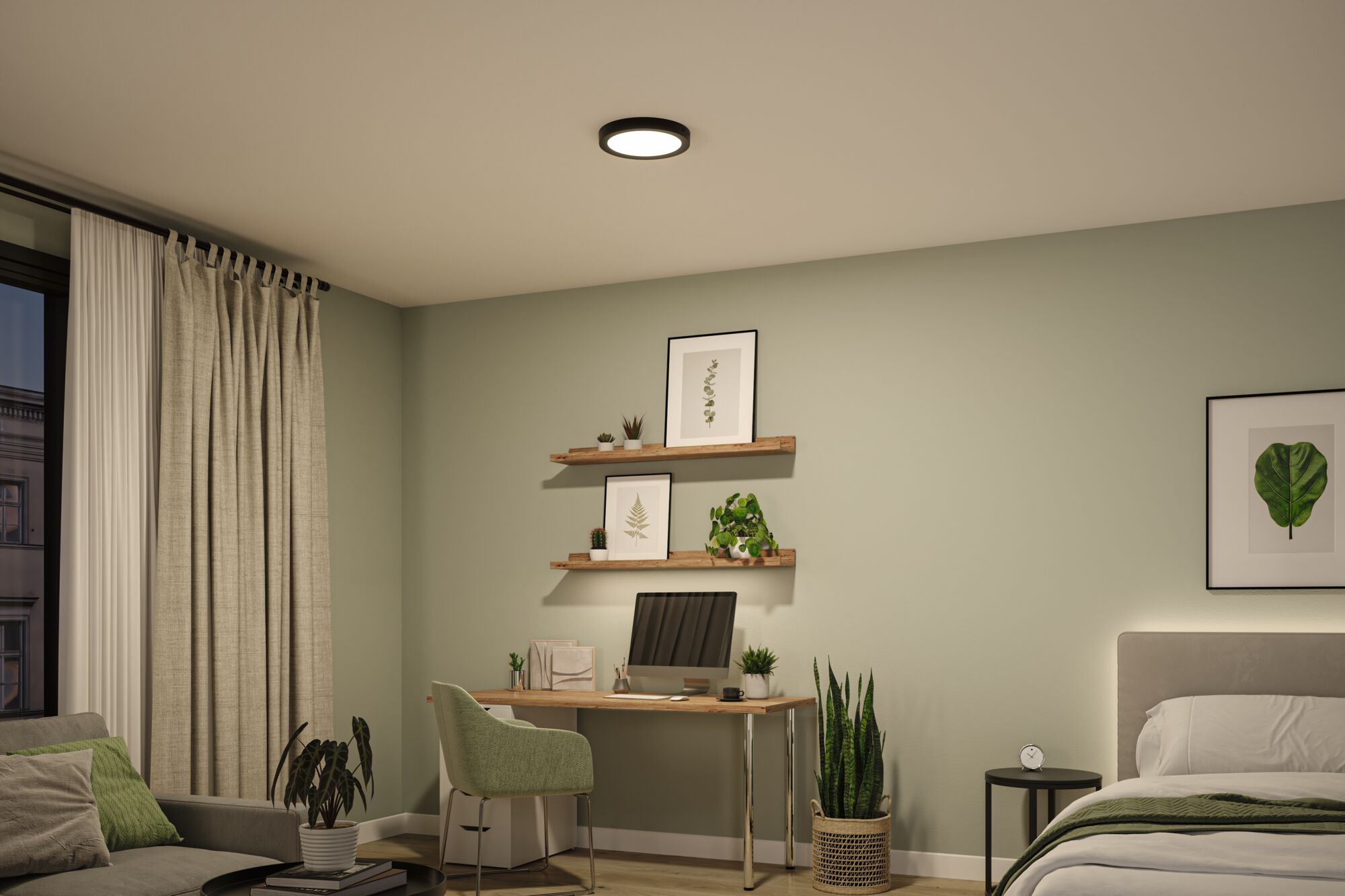 LED-panel Pisa 3000K 290mm 1800lm 17,6W Mat sort