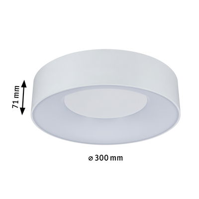 Plafonnier rond blanc en plastique de 300 mm de diamètre et 71 mm de hauteur, lampe LED moderne