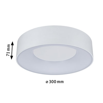 Plafonnier rond blanc en plastique de 300 mm de diamètre et 71 mm de hauteur, lampe LED moderne