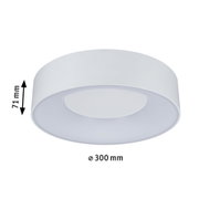 Round white plastic ceiling light with 300 mm diameter and 71 mm height