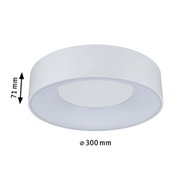 Plafonnier rond blanc en plastique de 300 mm de diamètre et 71 mm de hauteur
