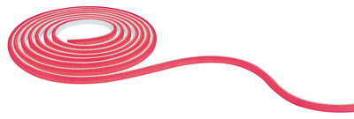 Red flexible LED strip light for decorative lighting and accent illumination in interiors.
