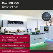MaxLED 250 5m LED strip with protective cover in modern kitchen featuring decorative accent lighting