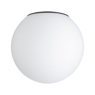 Ronde plafondlamp met wit glas en zwarte rand, moderne LED binnenverlichting