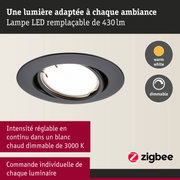 Spot LED encastrable noir avec lumière blanche chaude dimmable de 430 lumens