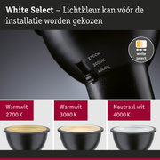 Zwarte LED-lamp met instelbare lichtkleur van 2700K tot 4000K voor flexibele verlichting