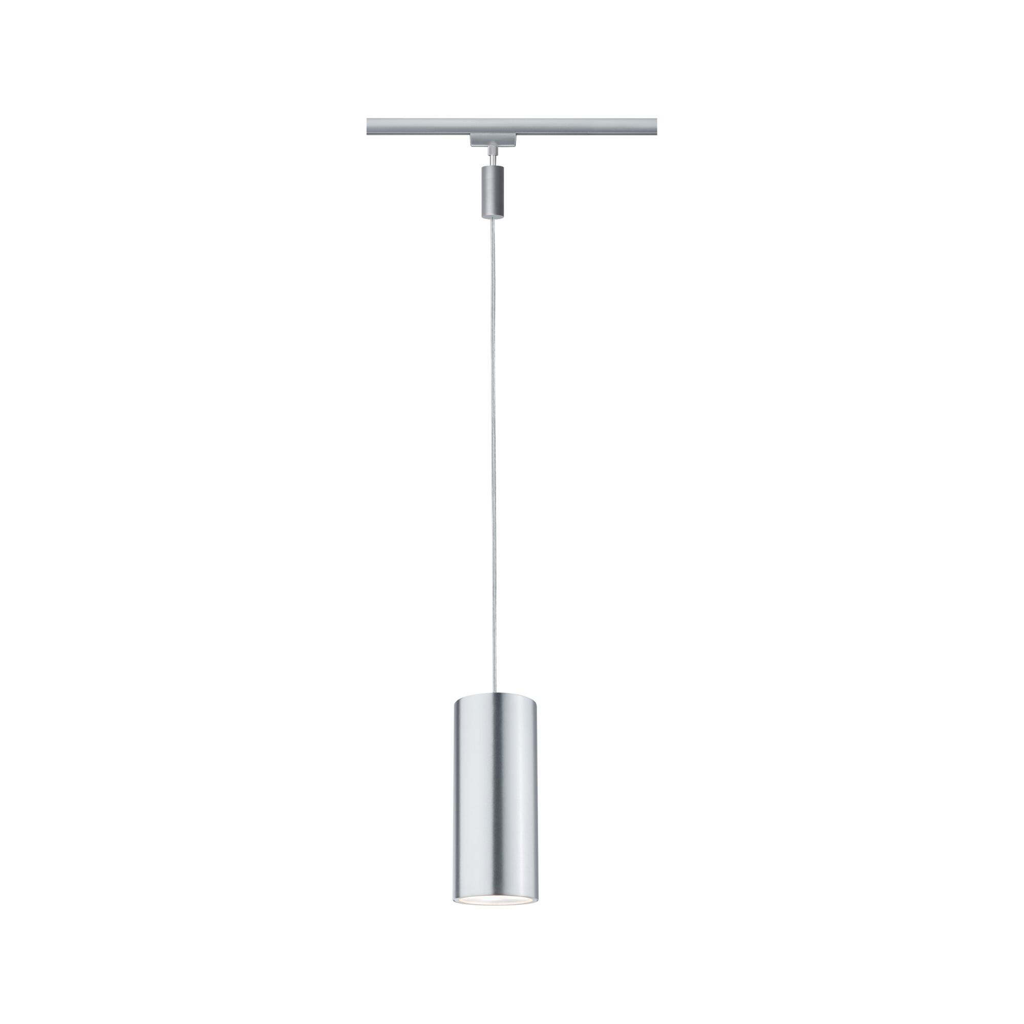 Modern silver aluminum pendant light with cylindrical design for stylish indoor lighting