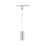 Suspension moderne en aluminium argenté au design cylindrique pour un éclairage intérieur élégant
