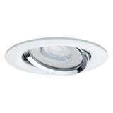 Round white recessed light with adjustable chrome ring for modern LED ceiling lighting
