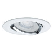 Spot encastré rond blanc avec anneau chromé réglable pour éclairage LED moderne au plafond