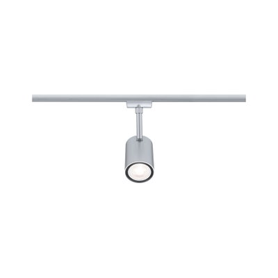 Modern silver metal LED spotlight on track system for flexible lighting solutions
