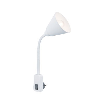 Lampe de lecture LED flexible blanche avec interrupteur en plastique pour éclairage ciblé
