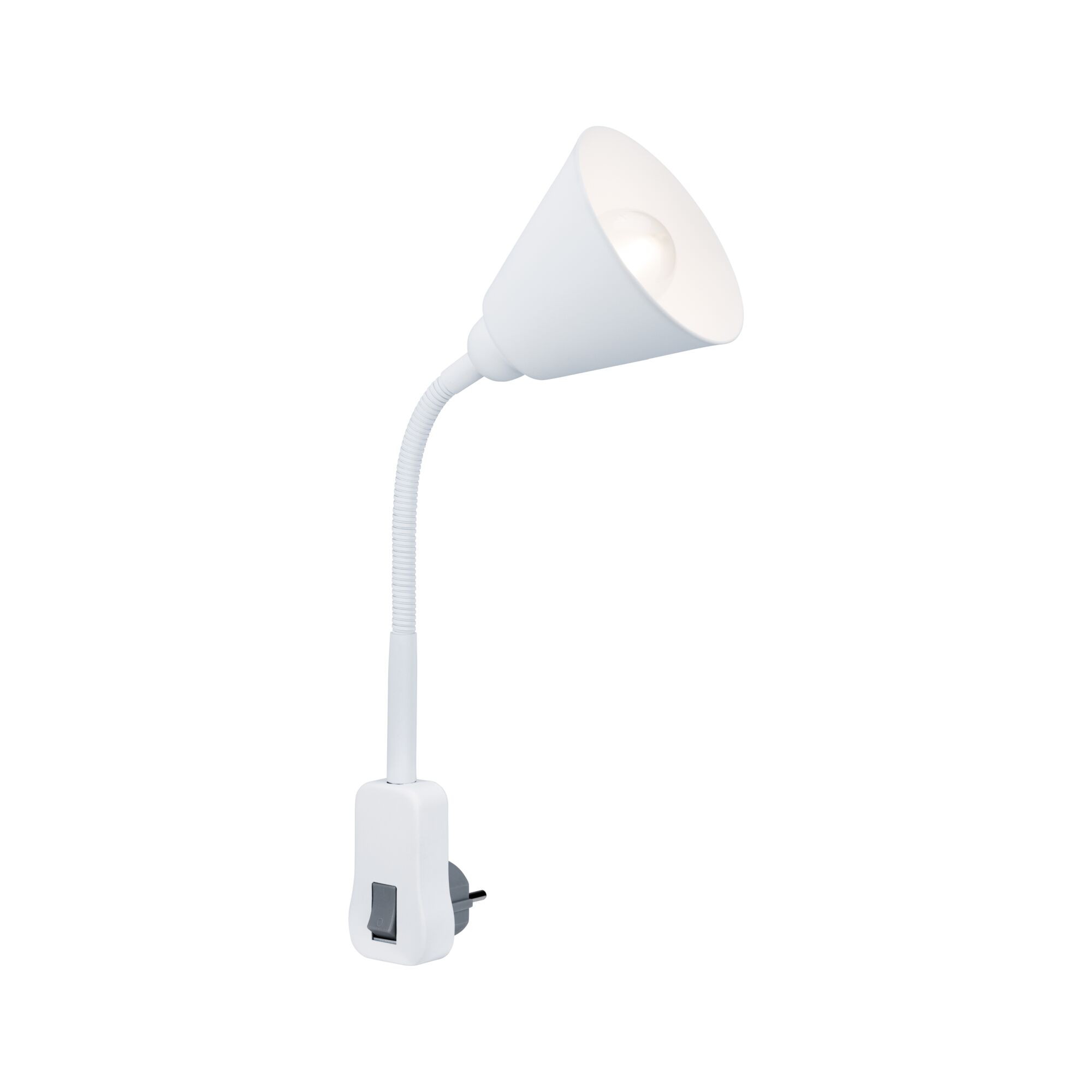 Weißer flexibler LED-Steckerleser mit Schalter aus Kunststoff für gezielte Beleuchtung