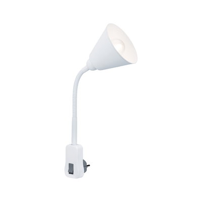 Weißer flexibler LED-Steckerleser mit Schalter aus Kunststoff für gezielte Beleuchtung