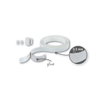 Weißes Klebeband mit 0,5 mm Stärke und Klebefläche, Zubehör für LED-Streifen Installation
