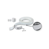 White 0.5 mm thick LED adhesive tape with connectors for LED strip installation