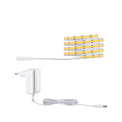 Bande LED blanche avec adaptateur secteur et câble pour solutions d'éclairage intérieur flexibles