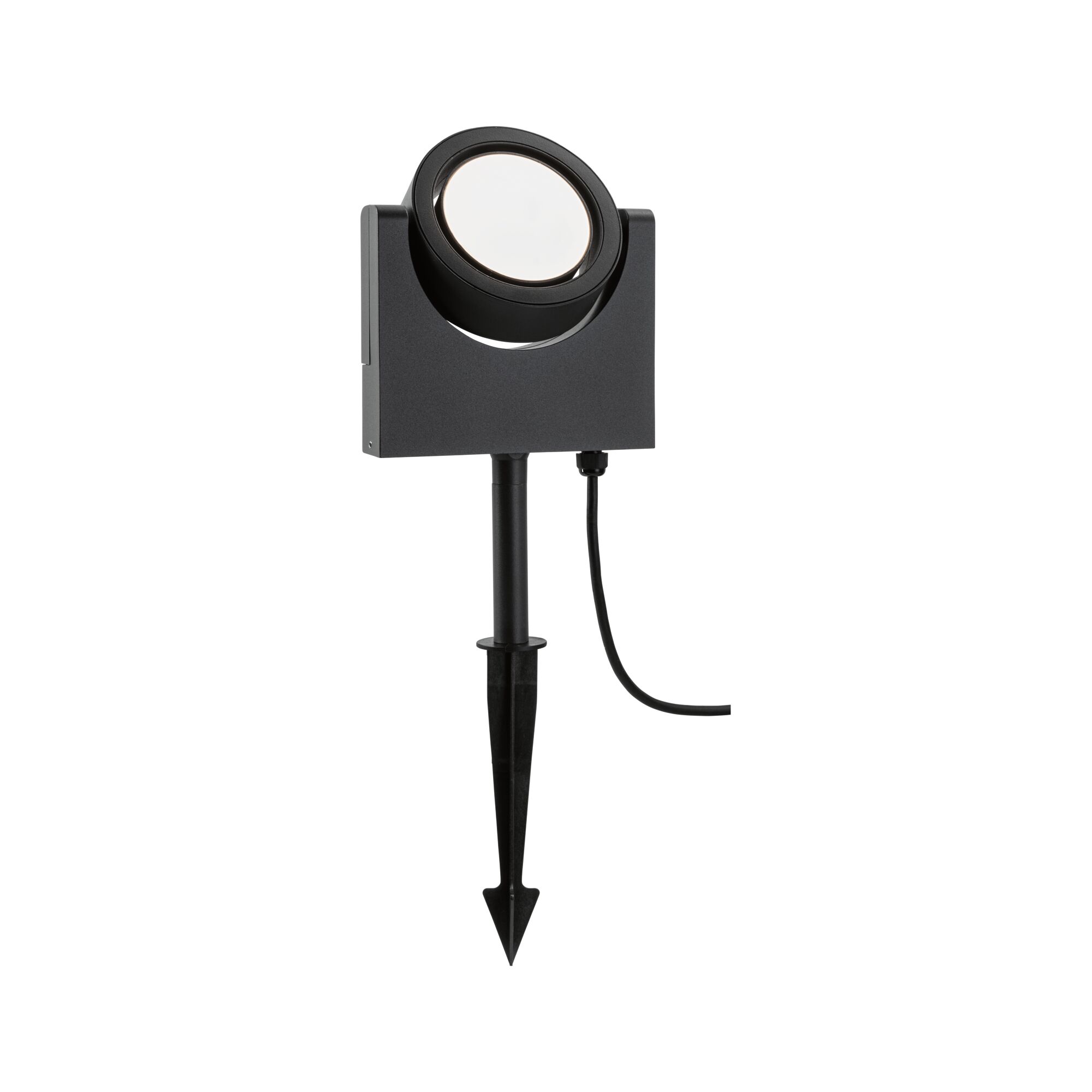 Projecteur LED extérieur noir en métal avec piquet pour éclairage de jardin et extérieur