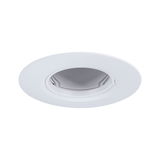Rund hvid indbygningsspot i plastik til dæmpbare LED-pærer, moderne design.