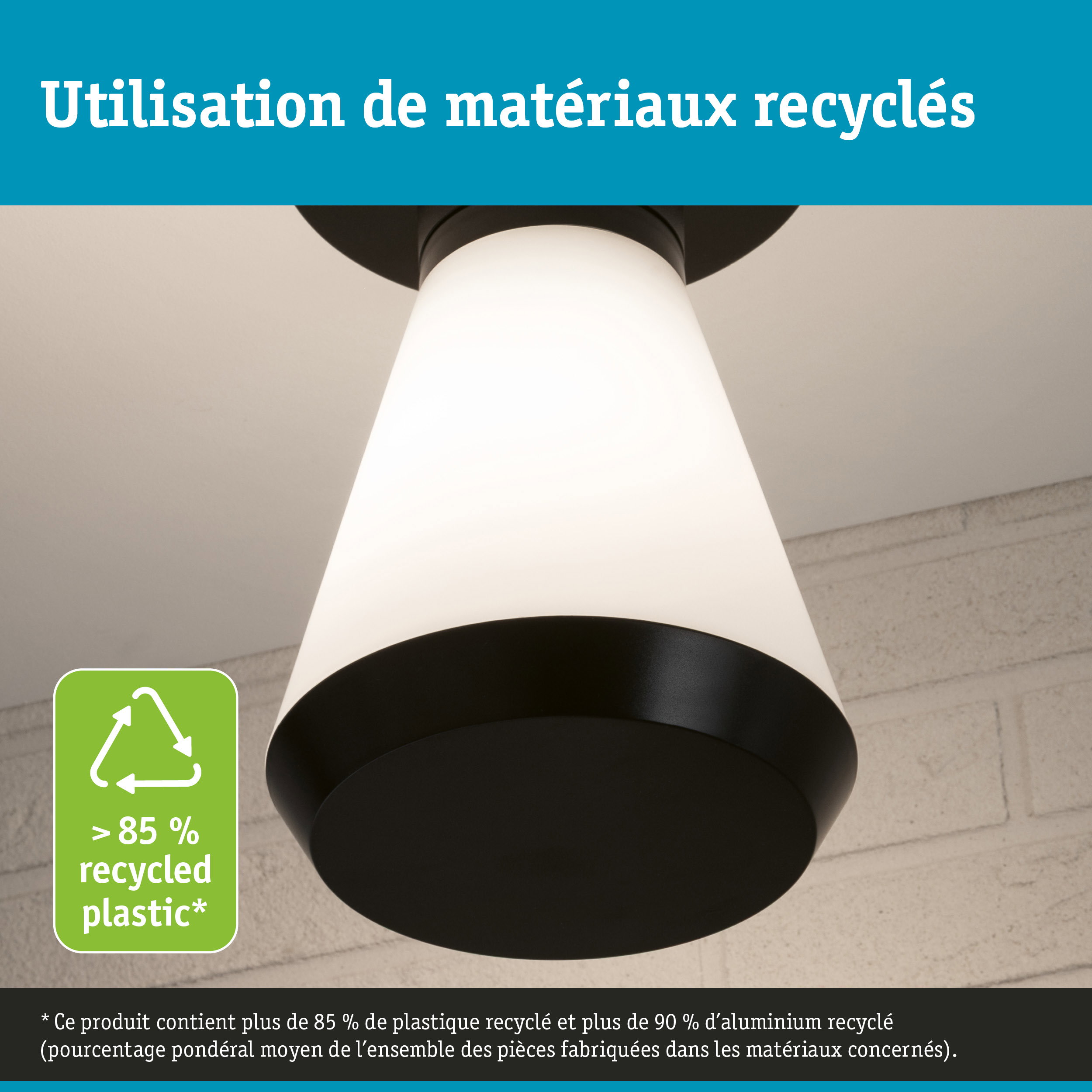 ModuShine Abat-jour Varino IP44 rond Anthracite/Blanc