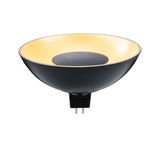 Lampe LED réflecteur noire avec réflecteur intérieur jaune et base GU5.3 pour éclairage économique