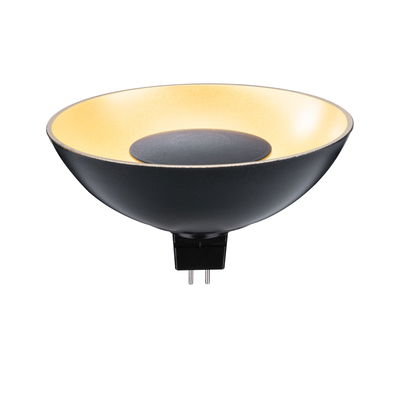 Lampe LED réflecteur noire avec réflecteur intérieur jaune et base GU5.3 pour éclairage économique