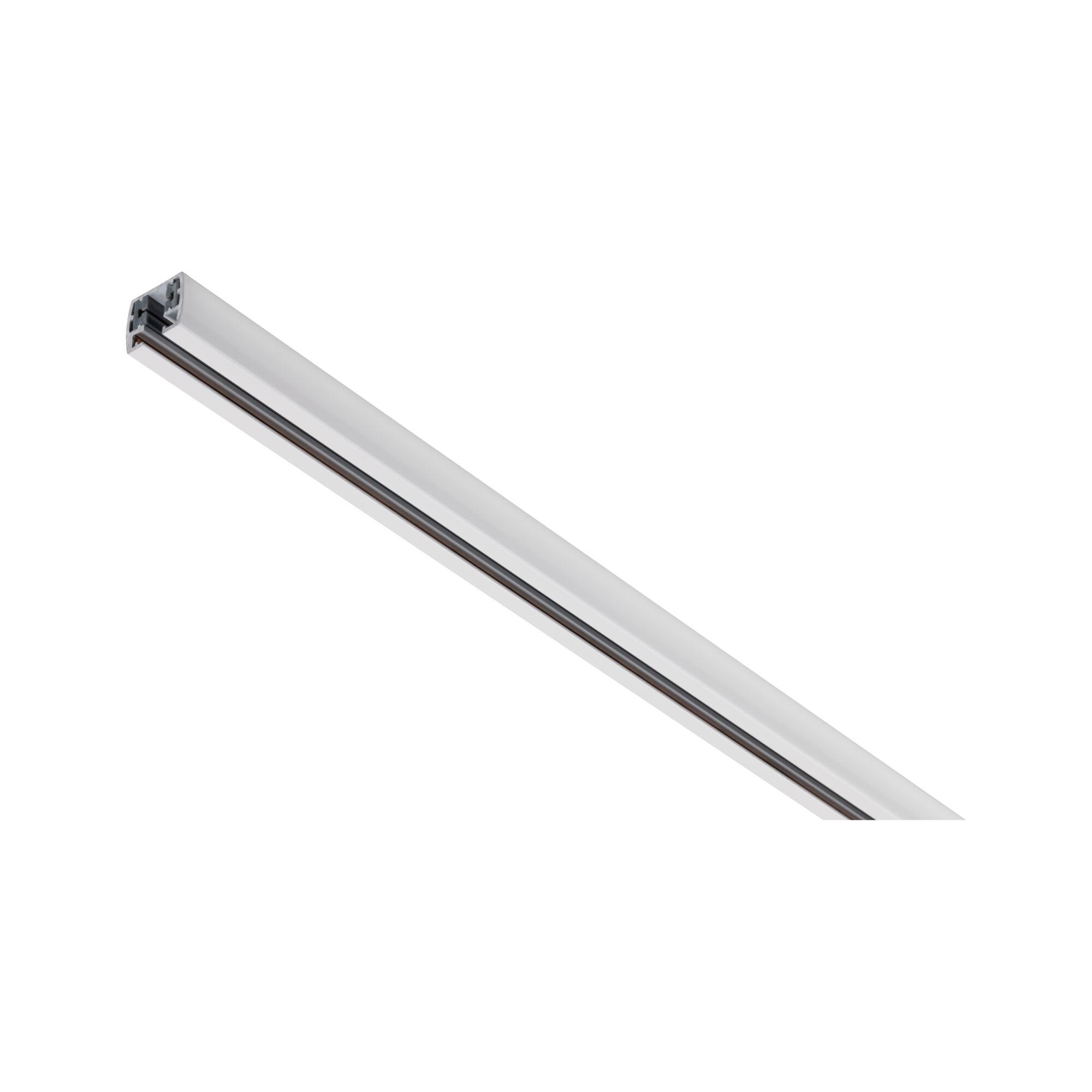 URail Skinne 1m 230V Hvid Hvidt aluminiumprofil til LED-strips med diffusor, velegnet til moderne belysningsinstallationer