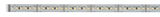Long LED strip light with warm white LEDs on silver board for flexible lighting solutions
