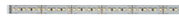 Long LED strip light with warm white LEDs on silver board for flexible lighting solutions